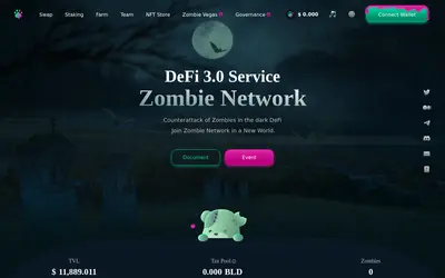 Website screenshot of Zombie Network Blood (2026-05-21)
