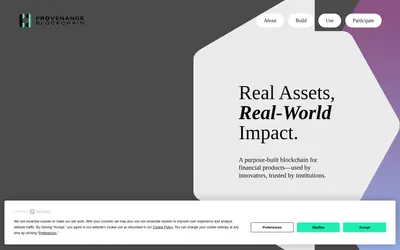 Website screenshot of Provenance Blockchain (2026-04-25)