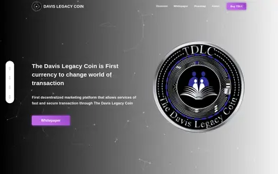 Website screenshot of The Davis Legacy Coin (2026-04-24)