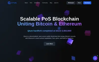Website screenshot of Qtum (2026-05-22)