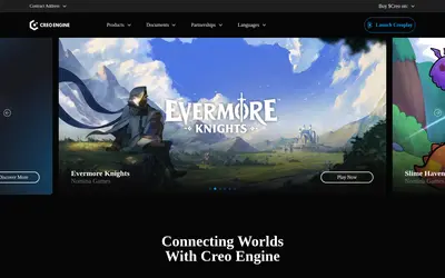 Website screenshot of Creo Engine (2026-05-19)