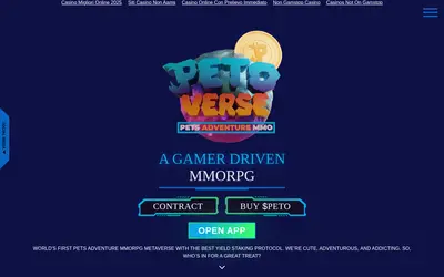 Website screenshot of Petoverse (2026-05-20)