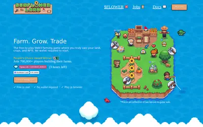 Website screenshot of Sunflower Land (2026-04-25)