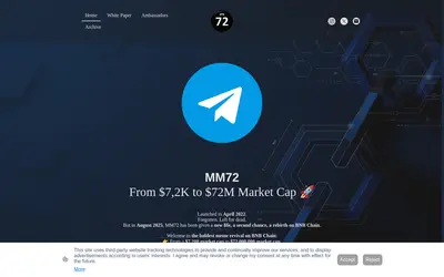 Website screenshot of MM72 (2026-04-23)