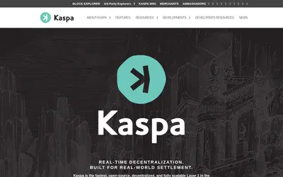Website screenshot of Kaspa (2026-04-25)