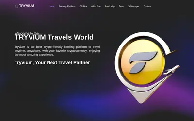 Website screenshot of Tryvium Token (2026-04-25)