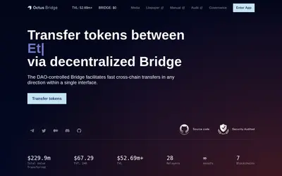 Website screenshot of Octus Bridge (2026-05-22)