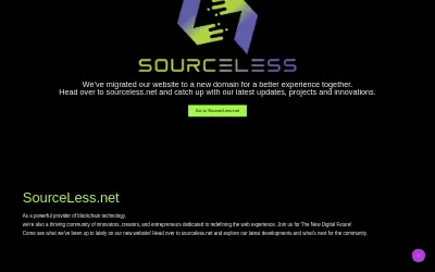 Website screenshot of Sourceless (2026-05-31)