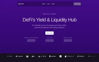 Website screenshot of Aura Finance (2026-05-21)