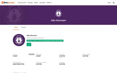 Website screenshot of Afyonspor Fan Token (2026-04-25)