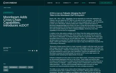 Website screenshot of xcDOT (2026-05-20)