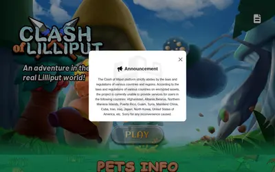 Website screenshot of Clash of Lilliput (2026-04-25)