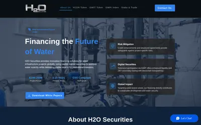 Website screenshot of H2O Securities (2026-05-22)
