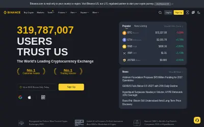 Website screenshot of Binance (2026-05-29)