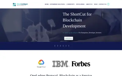 Website screenshot of OneLedger (2026-05-19)