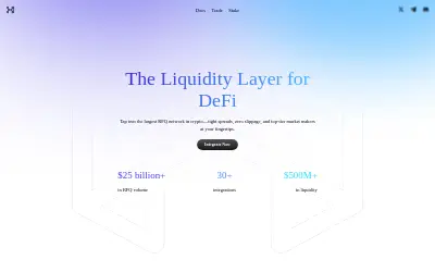Website screenshot of Hashflow (2026-05-24)