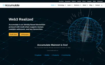 Website screenshot of Accumulate (2026-04-25)