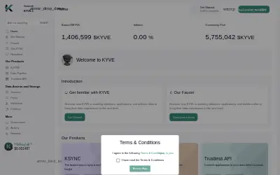 Website screenshot of Kyve Network (2026-05-24)