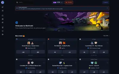 Website screenshot of BetSwirl (2026-05-24)