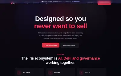Website screenshot of Iris Ecosystem (2026-05-24)