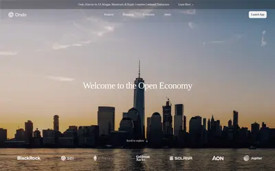 Website screenshot of Ondo Finance (2026-05-21)