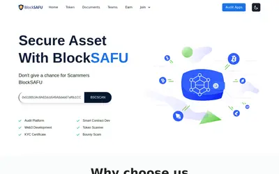 Website screenshot of BlockSafu (2026-05-20)