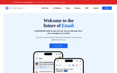 Website screenshot of EtherMail (2026-05-31)