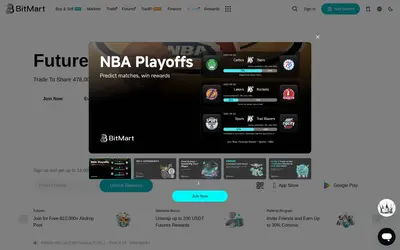 Website screenshot of BitMart Token (2026-04-25)