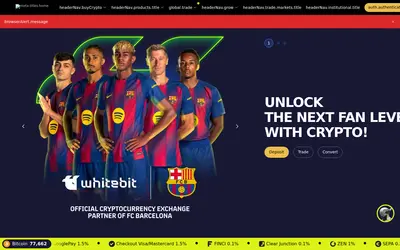 Website screenshot of WhiteBIT Coin (2026-05-22)