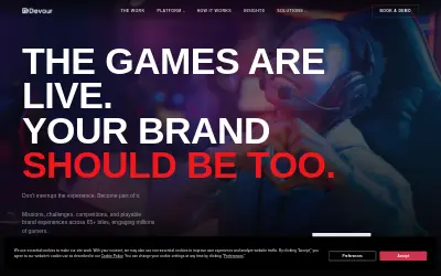 Website screenshot of Devour (2026-05-24)