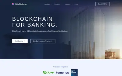 Website screenshot of Metal Blockchain (2026-05-21)