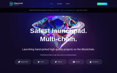 Website screenshot of Diamond Launch (2026-05-24)