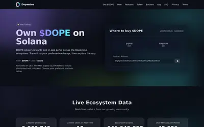 Website screenshot of DOPE (2026-05-21)
