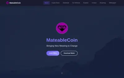 Website screenshot of MateableCoin (2026-05-21)