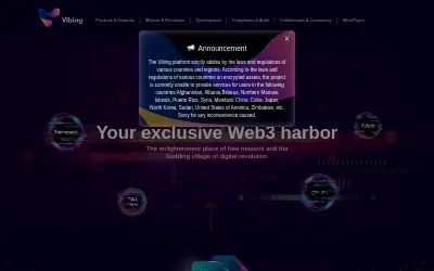 Website screenshot of Vibing (2026-05-24)