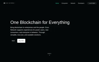 Website screenshot of Exzo (2026-04-25)