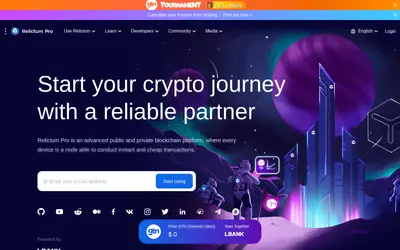 Website screenshot of RelictumPro Genesis Token (2026-04-24)