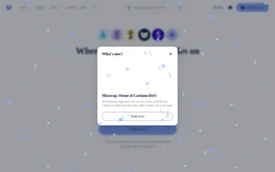 Website screenshot of Minswap (2026-05-21)