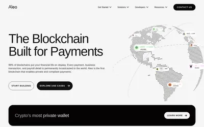 Website screenshot of ALEO (2026-05-20)