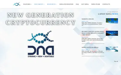 Website screenshot of XDNA (2026-05-21)