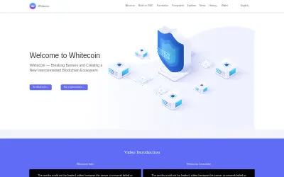 Website screenshot of WhiteCoin (2026-05-29)