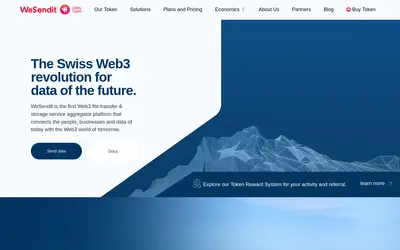 Website screenshot of WeSendit (2026-05-22)