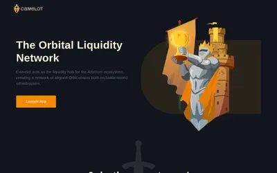 Website screenshot of Camelot Token (2026-04-25)
