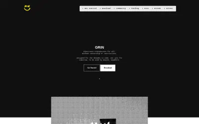 Website screenshot of Grin (2026-05-29)