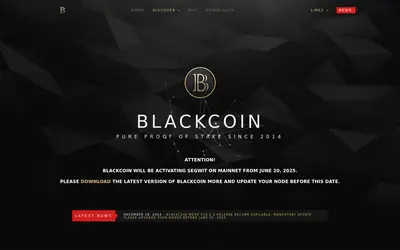 Website screenshot of Wrapped BlackCoin (2026-04-25)