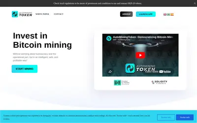 Website screenshot of AutoMiningToken (2026-05-21)