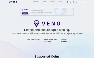 Website screenshot of Veno Finance (2026-05-25)