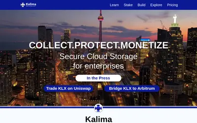 Website screenshot of Kalima Blockchain (2026-04-26)