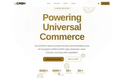 Website screenshot of U.CASH (2026-05-21)