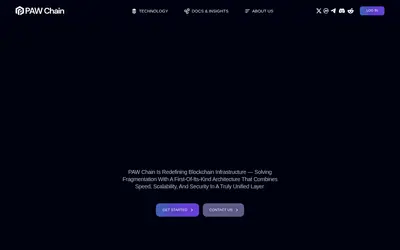 Website screenshot of PAW (2026-04-25)